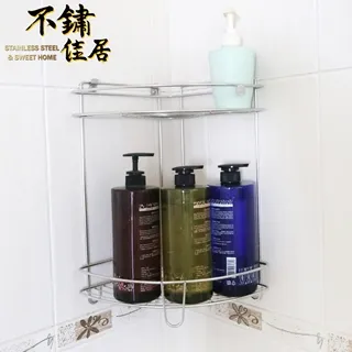 【雙層】304不鏽鋼轉角調料架 廚房置物架 多功能收納架 調味品三角架 歷史價格詳細信息