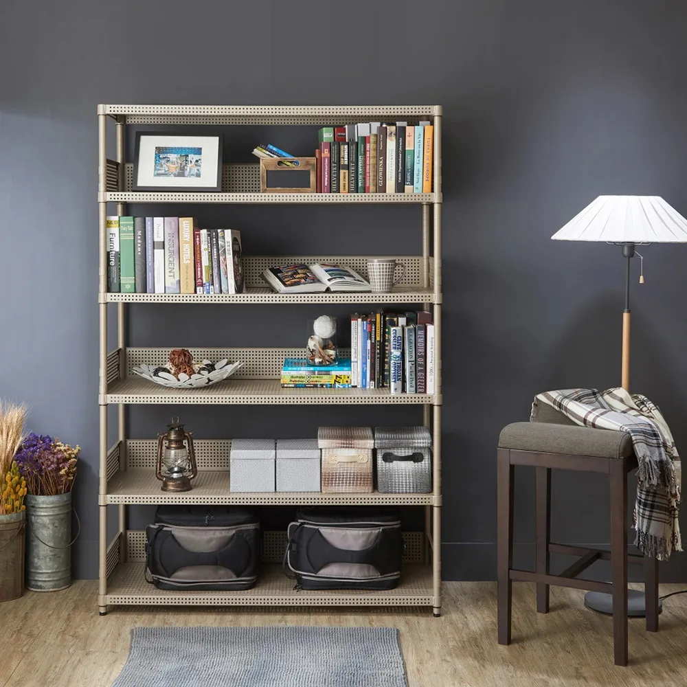 【鐵坊家具】《B》藤直五層架/含收納盒 鐵架 貨架 鐵力士 收納 置物 波浪架 展示架 層架 鍍鉻架 組合架 工業風 歷史價格詳細信息