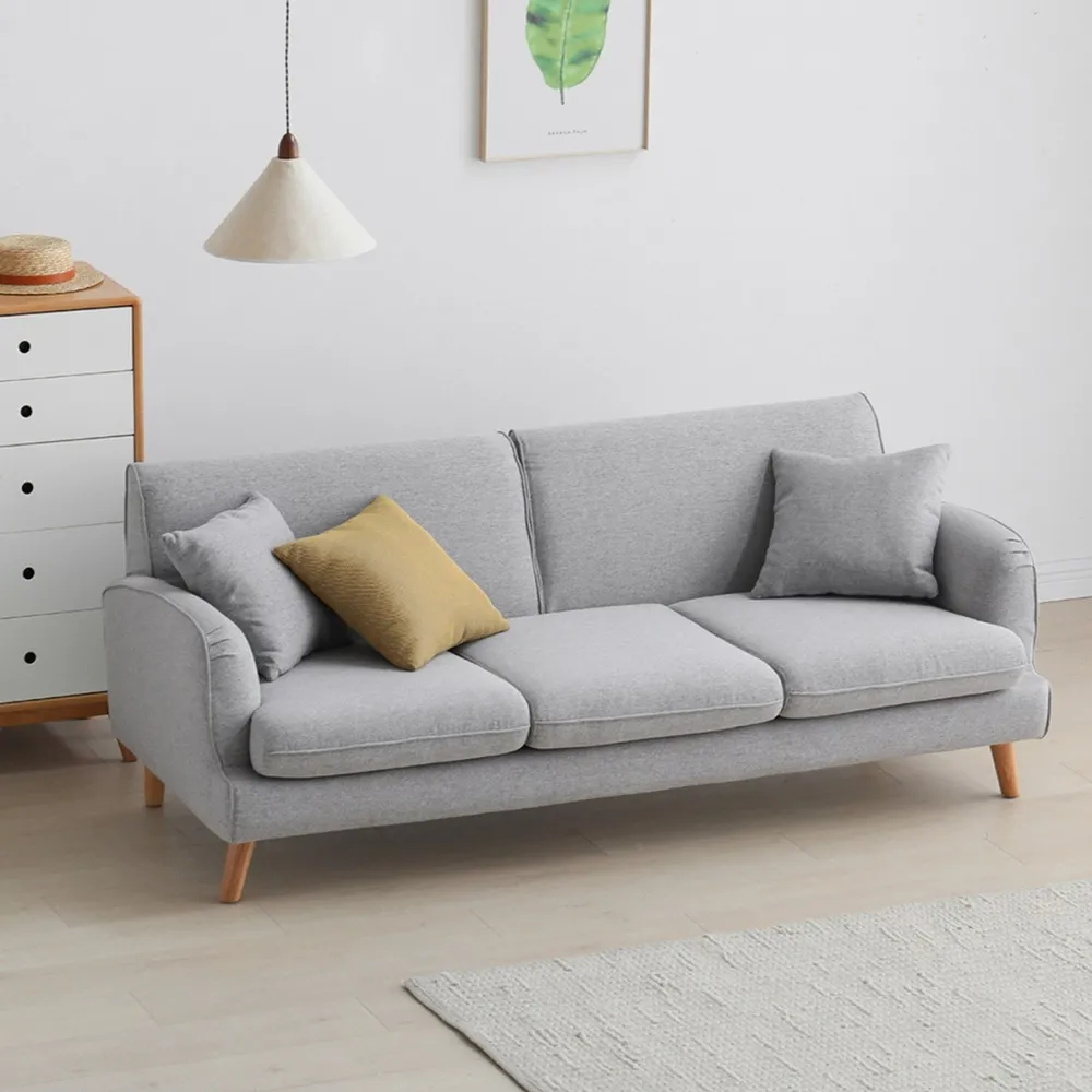 【hoi! 】源氏木語北歐斜背靠墊雙人加大6尺 180x190 實木床架 B3781-米白色/安運費用1300元 歷史價格詳細信息