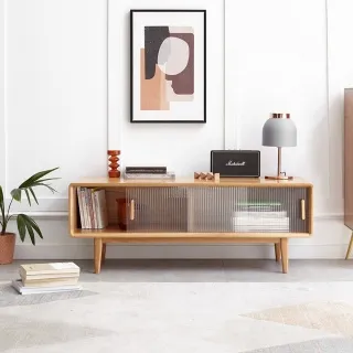 源氏木語實木電視機櫃簡約客廳原木地櫃北歐小戶型橡木儲物櫃 歷史價格詳細信息