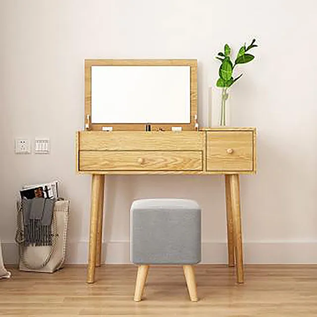 北歐簡約化妝凳羊羔絨實木凳設計師換鞋凳民宿無靠背休閒坐凳 歷史價格詳細信息