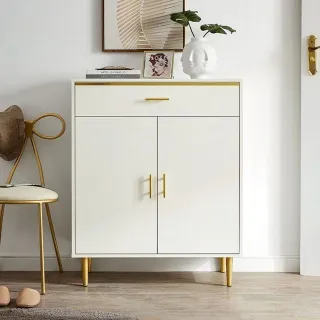 林氏木業簡約輕奢鋼化玻璃鐵藝邊几床頭櫃EO1B-香檳金 歷史價格詳細信息