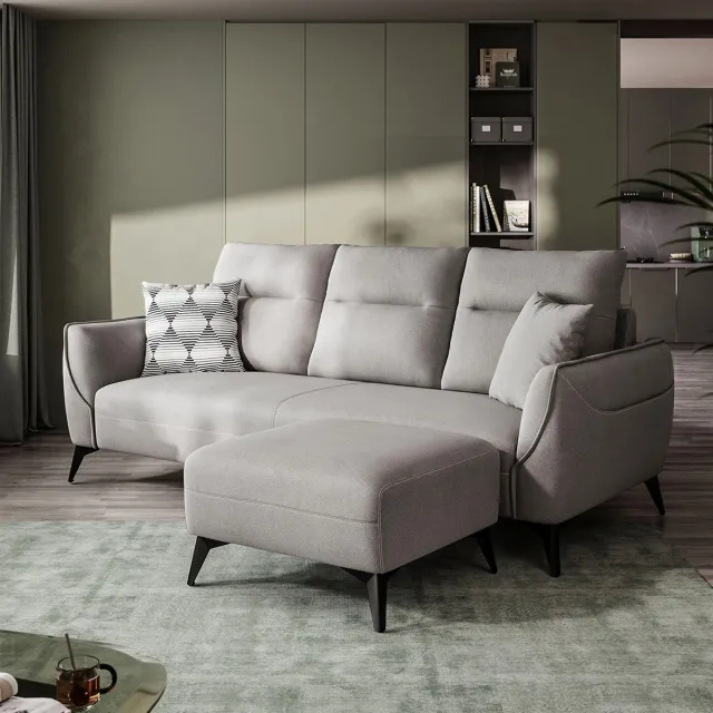 hoi! 林氏木業簡約時尚科技布雙人布沙發 S098-甜玉米色 歷史價格詳細信息