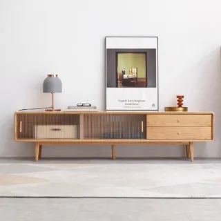 源氏木語實木電視機櫃簡約客廳原木地櫃北歐小戶型橡木儲物櫃 歷史價格詳細信息