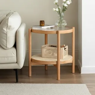 源氏木語覓藤橡木藤編三人座布沙發 Y49H06 砂礫白 歷史價格詳細信息