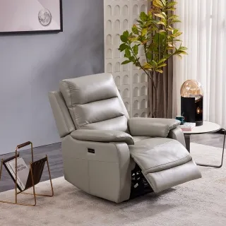 芝華仕頭等艙莫迪 頭層牛皮 單人電動沙發附USB 暮光灰 歷史價格詳細信息