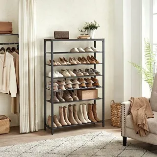 VASAGLE 工業風七層收納鞋架-鐵鏽棕 LBS012B01 歷史價格詳細信息