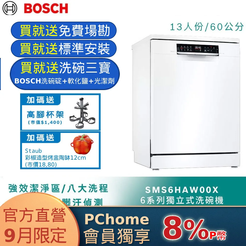 Bosch博世 60獨立式洗碗機 SMS6HAW00X 歷史價格詳細信息