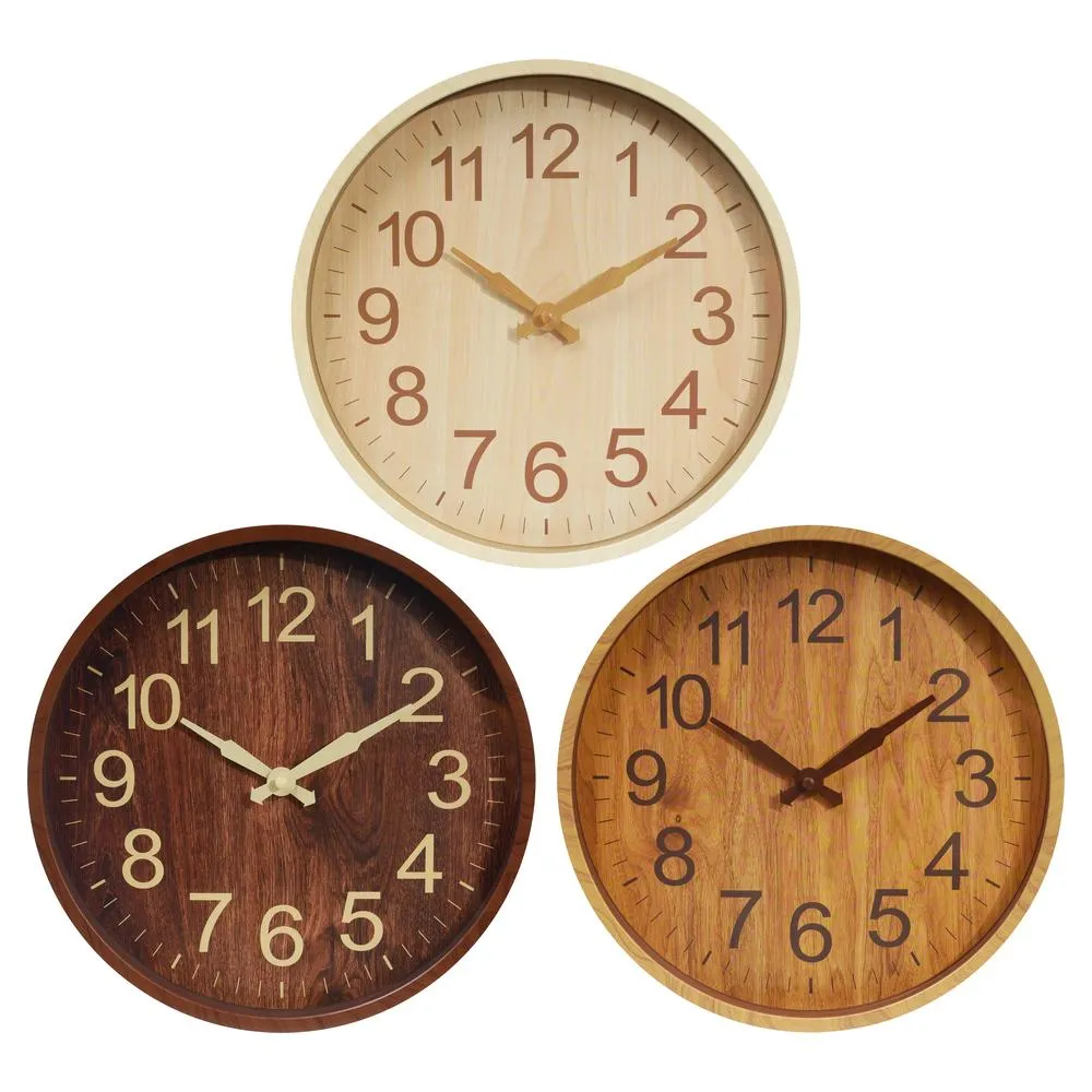 TRENY 時鐘 掛鐘 北歐靜音時鐘掛鐘 日式靜音木紋時鐘掛鐘 簡約無框時鐘掛鐘 時鐘 30cm 歷史價格詳細信息