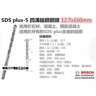 德國 BOSCH SDS plus-5 四溝鎚鑽鑽頭 8.0x160mm 適用於所有附SDS-plus支座的鎚鑽 歷史價格詳細信息