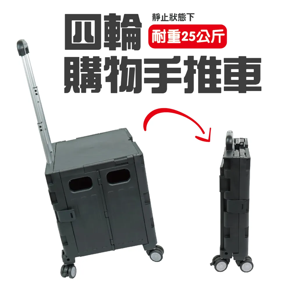 折疊式四輪萬用購物手推車(綠灰)/購物車/置物推車/折疊拉車/收納箱/收納籃/行動手拉車 歷史價格詳細信息