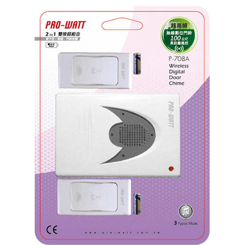 【PRO-WATT】超高頻無線數位門鈴(P-8519F) 歷史價格詳細信息