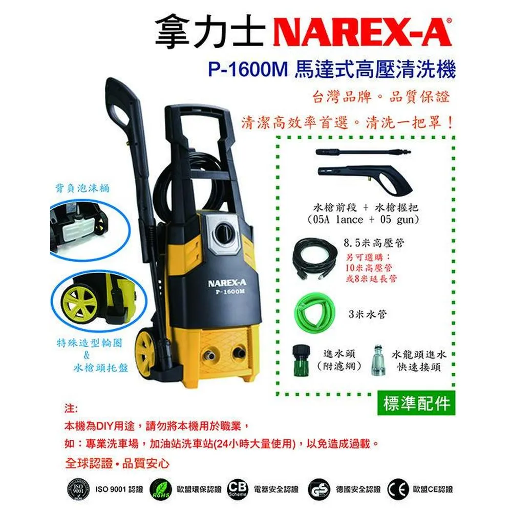 NAREX-A 拿力士 碳刷式高壓清洗機 P-1500C 歷史價格詳細信息