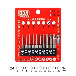 ETEAM 一等 F10-F40 長 75mm 六角柄五角星型中空起子頭 5角星型 套裝7支組 歷史價格詳細信息