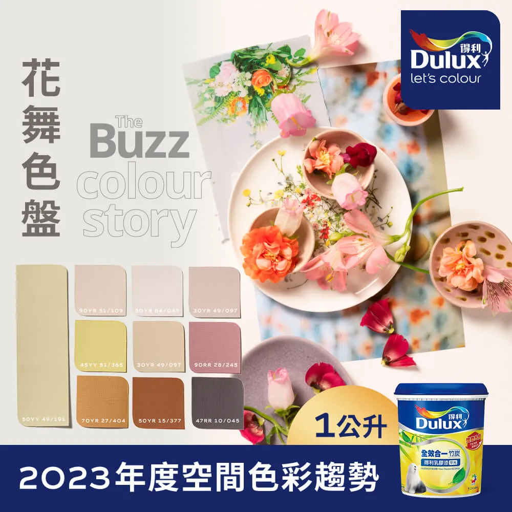 【Dulux得利塗料】A986K 全效合一竹炭乳膠漆 2023年度色系-濱海 電腦調色（1公升裝） 歷史價格詳細信息