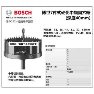 BOSCH 7件式中齒穴鑽 (40 mm) 歷史價格詳細信息