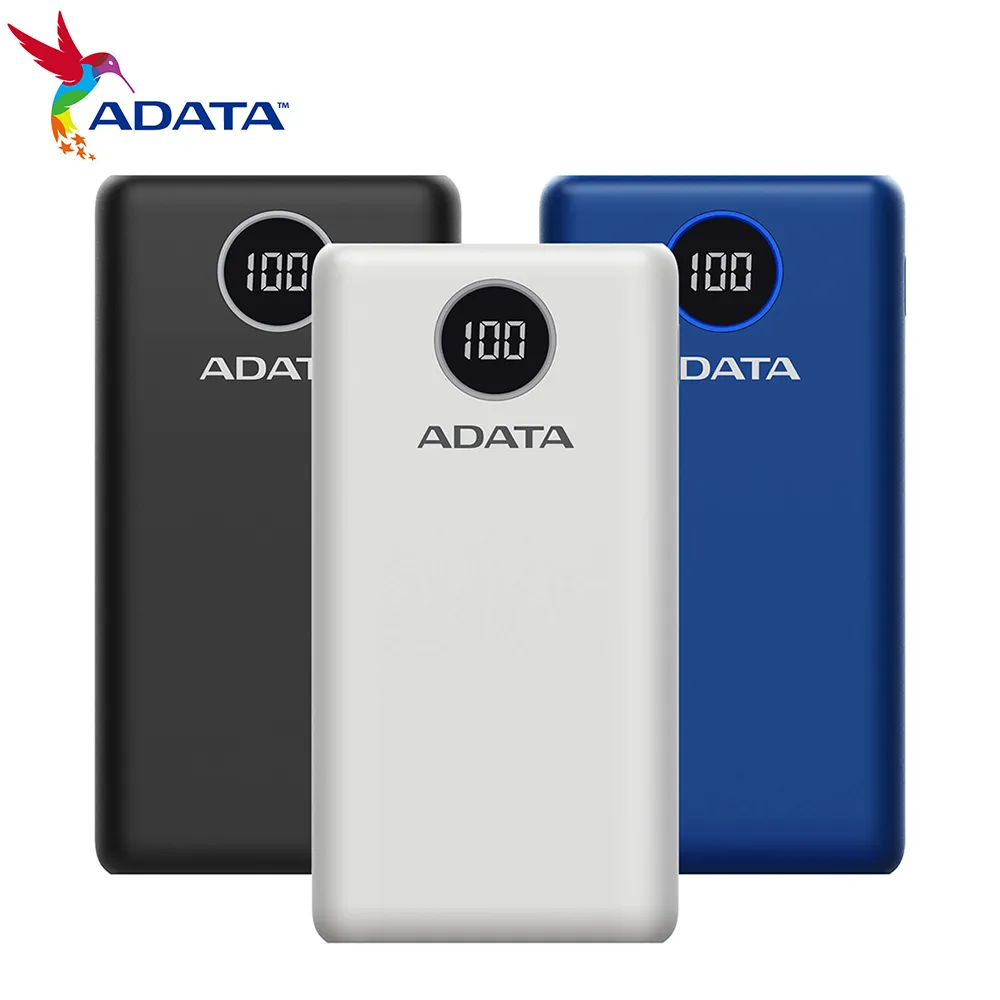 ADATA 威剛 20000mAh 電量數顯 USB-C雙向快充 PD/QC 3孔 行動電源-黑/白/深藍 3色可選 歷史價格詳細信息