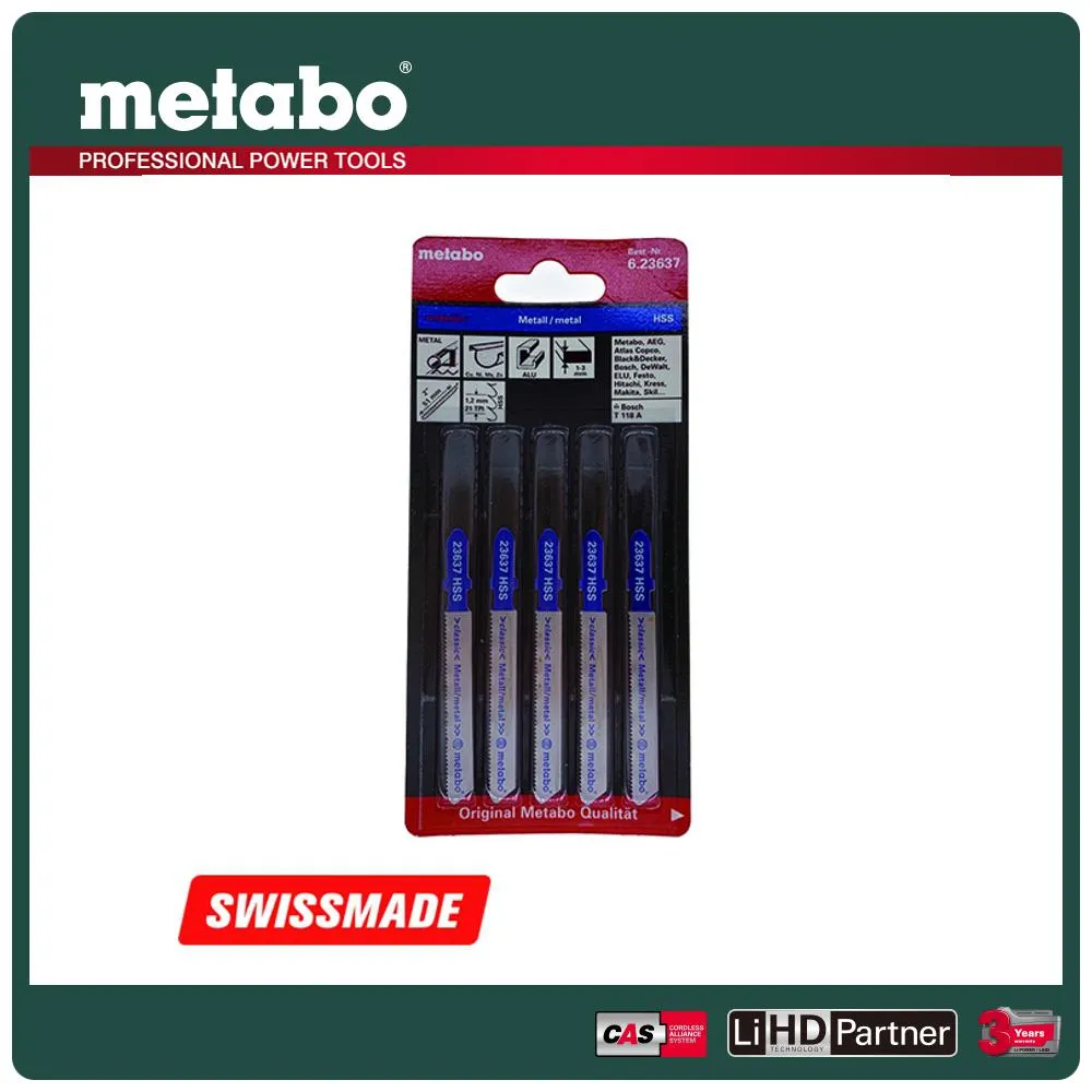 metabo 美達寶 金屬線鋸片 74/ 1.2-2.6mm/ 21-10T (T123XF) 623676000 5支裝 歷史價格詳細信息