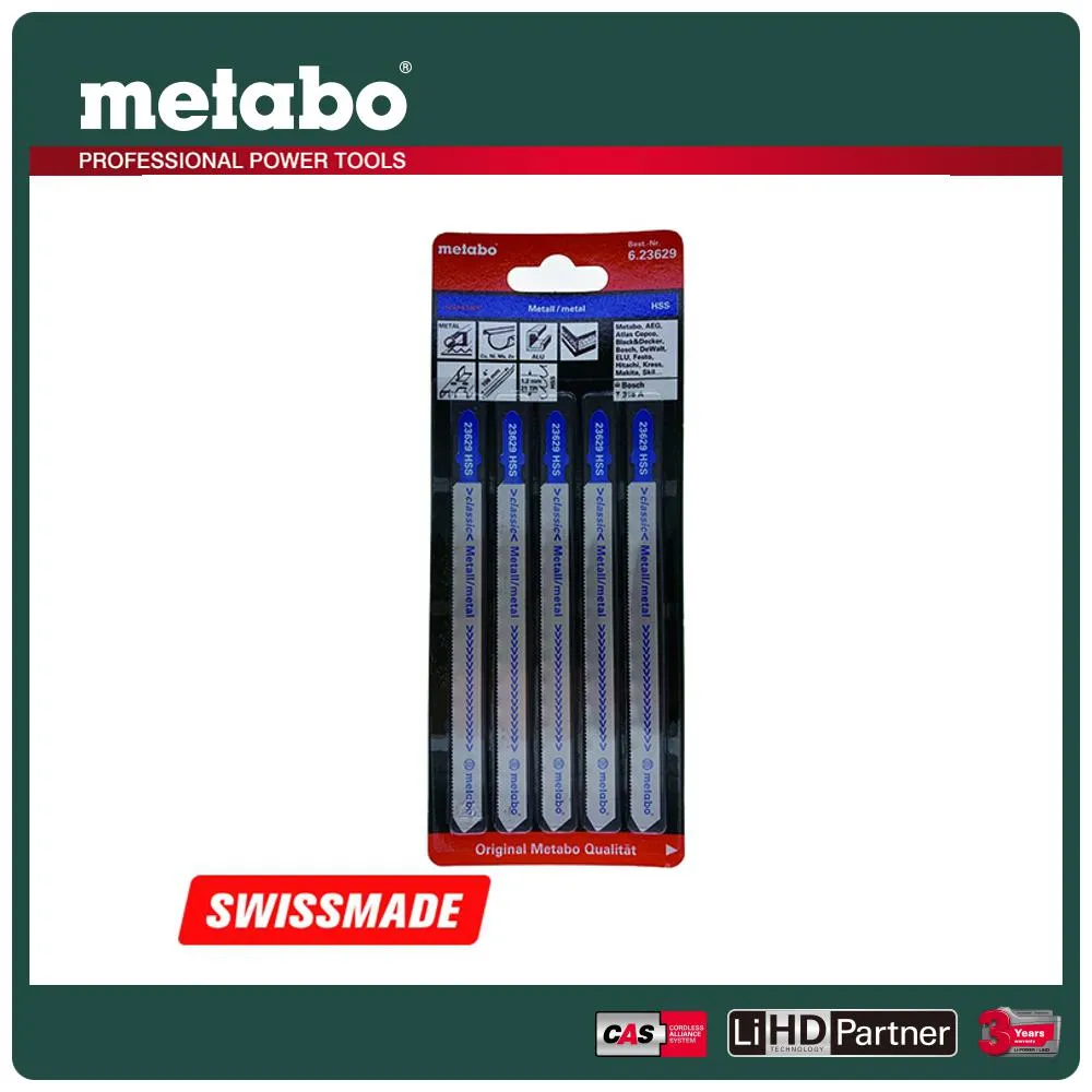 metabo 美達寶 金屬線鋸片 74/ 1.2-2.6mm/ 21-10T (T123XF) 623676000 5支裝 歷史價格詳細信息