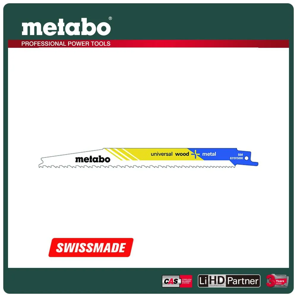 metabo 美達寶 木材+金屬軍刀鋸片 150/ 1.8/ 2.6mm (S922VF) 631492000 5支裝 歷史價格詳細信息