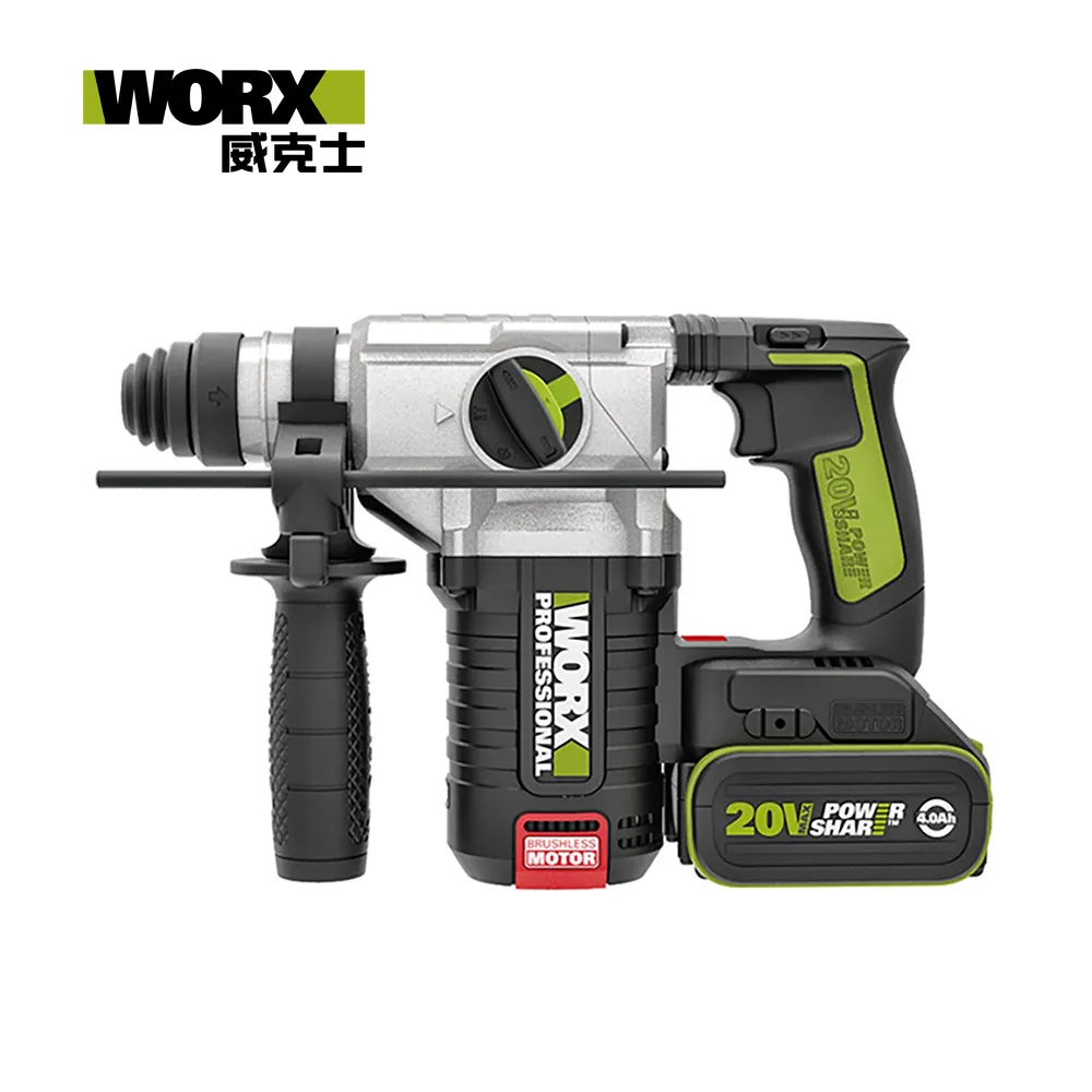 WORX 威克士  20V 24mm 三用鋰電無刷免出力鎚鑽-雙電池套裝組(WU388.5)｜ASTool 歷史價格詳細信息