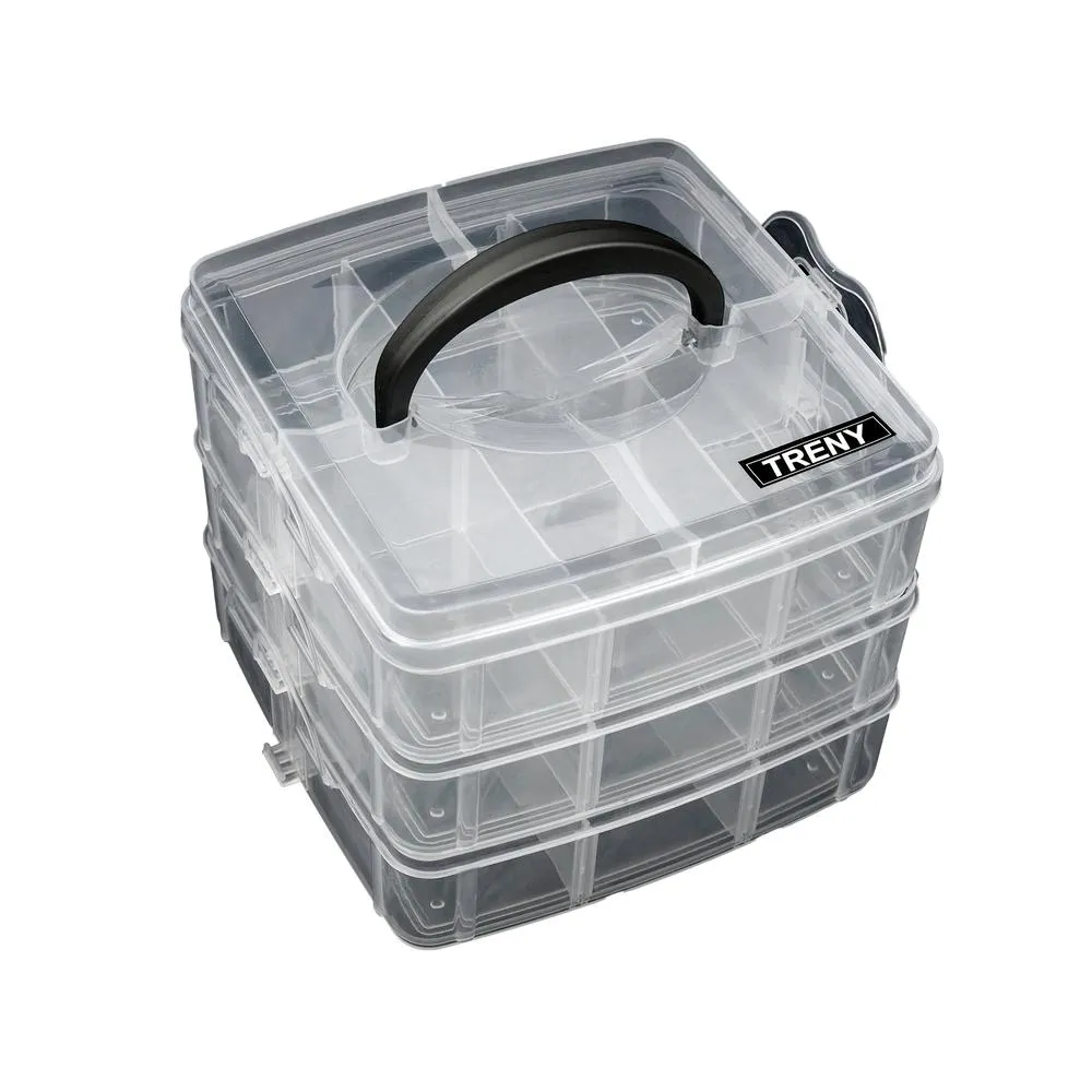 TRENY 三層收納盒-大30格 螺絲 文具 電料 零件 手工藝 配飾 分隔分層存放好管理 3062-14 歷史價格詳細信息