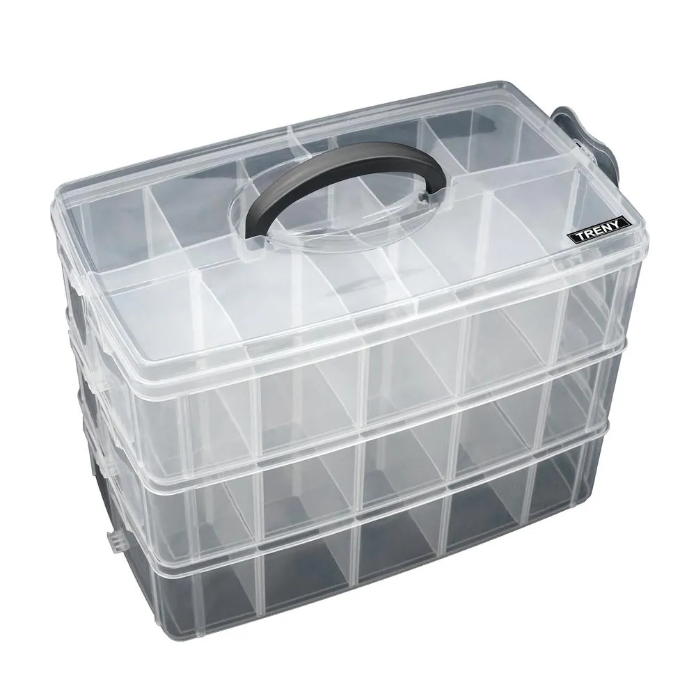 TRENY 三層收納盒-大30格 螺絲 文具 電料 零件 手工藝 配飾 分隔分層存放好管理 3062-14 歷史價格詳細信息