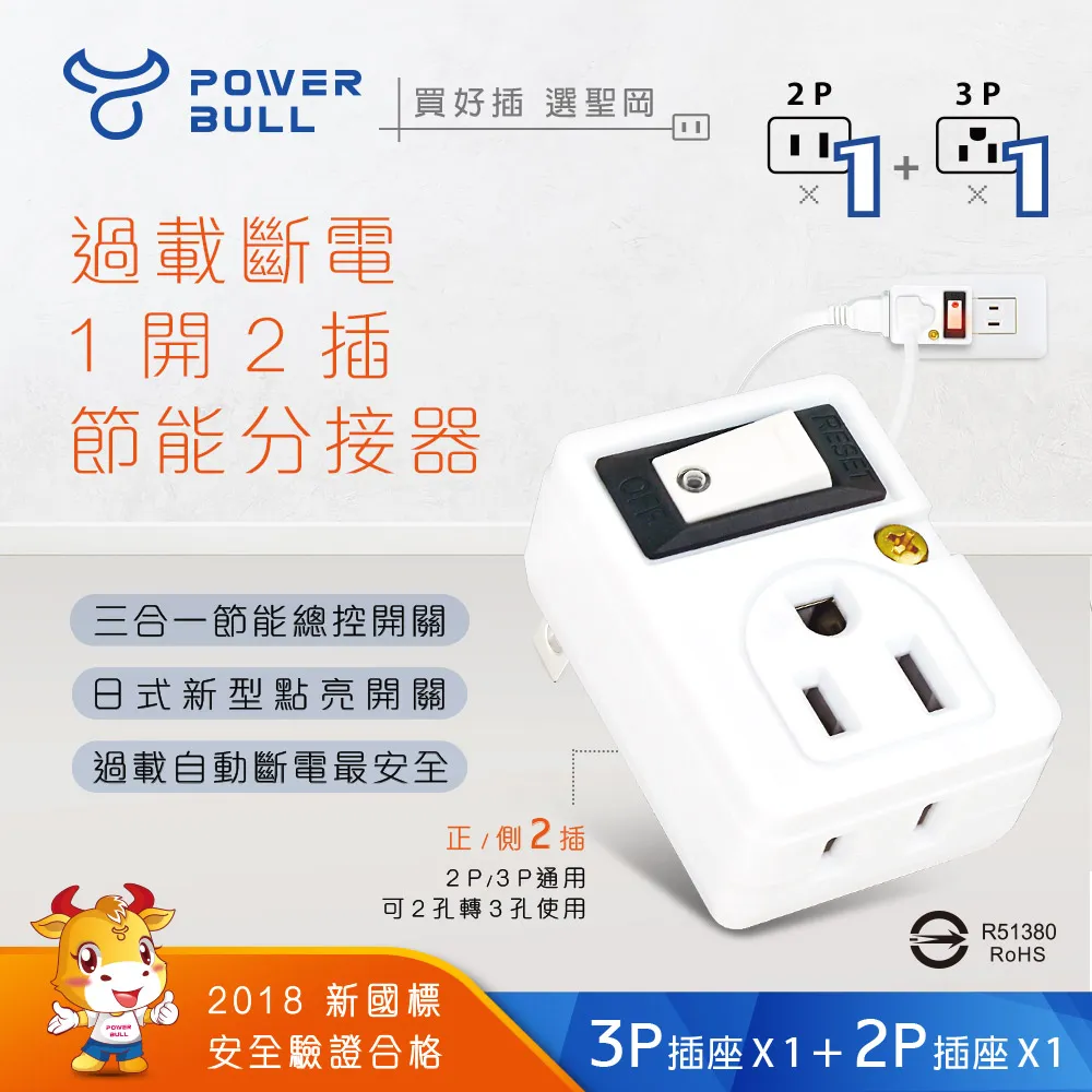 【POWER BULL 動力公牛】節電1開4插分接器、插頭、壁插、插座（PB-829S） 歷史價格詳細信息