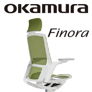 【日本OKAMURA】Finora 人體工學概念椅(白框)(網座)(草綠色) 歷史價格詳細信息