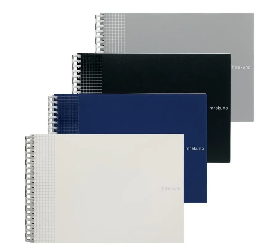 日本 LIHIT LAB. hirakuno A6/橫式A5 二用 17孔扭環方格活頁筆記本(N-1677)淡色方眼內頁 歷史價格詳細信息