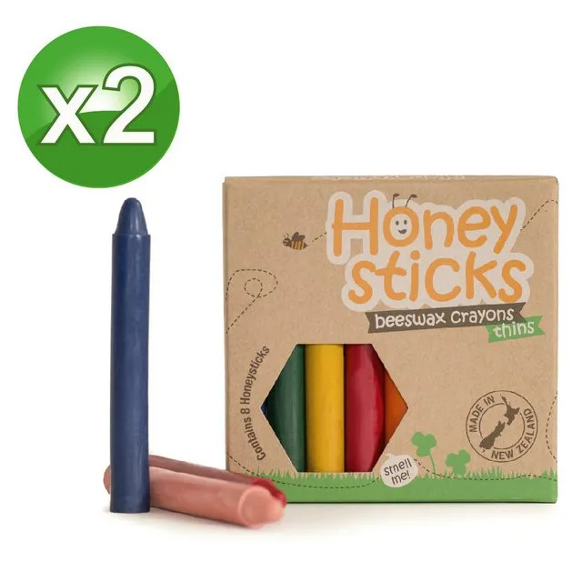 【Honey Sticks】純天然蜂蠟無毒浴室可水洗蠟筆(7色x2組) 歷史價格詳細信息