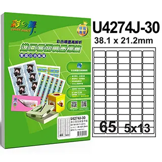 彩之舞 U4274J-30 進口雪面噴墨防水標籤 (白色) 歷史價格詳細信息