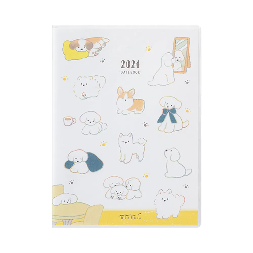 日本 MIDORI《2024 Pocket Diary 手帳 - 小狗》A6 雙週曆｜明進文房具 歷史價格詳細信息