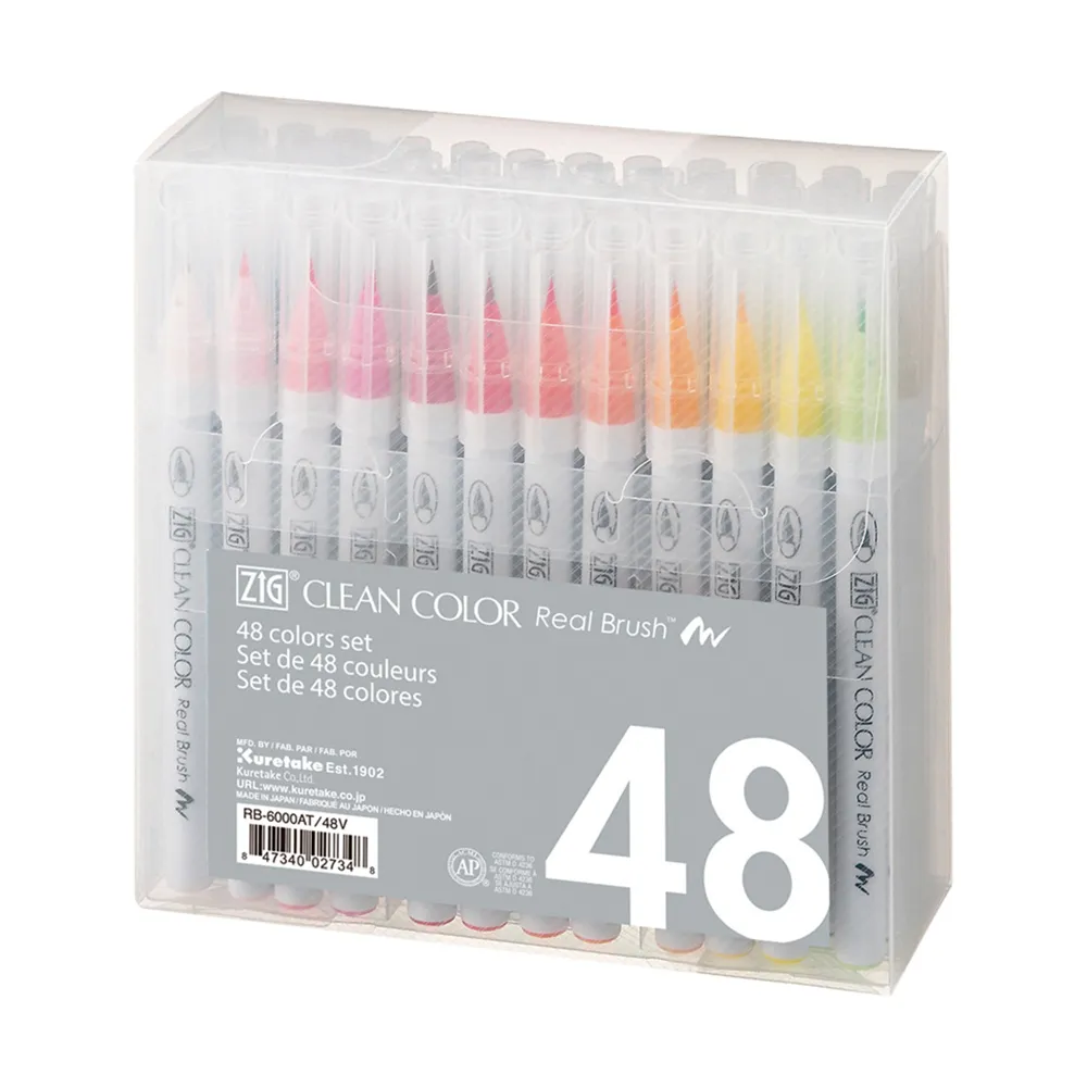 【Kuretake 日本吳竹】 ZIG 彩繪毛筆 48色/盒 歷史價格詳細信息