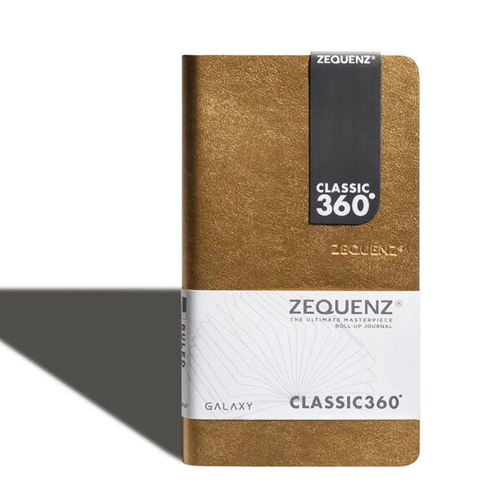 ZEQUENZ 360度可捲曲筆記本-銀河系列/A5 Slim/霧金色/方格內頁 歷史價格詳細信息