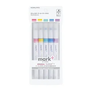 KOKUYO Mark+兩用同色系螢光筆 黃色/紫色/粉色/綠色/藍色/5 螢光記號筆 輕色系螢光筆 雙頭筆頭設計 歷史價格詳細信息