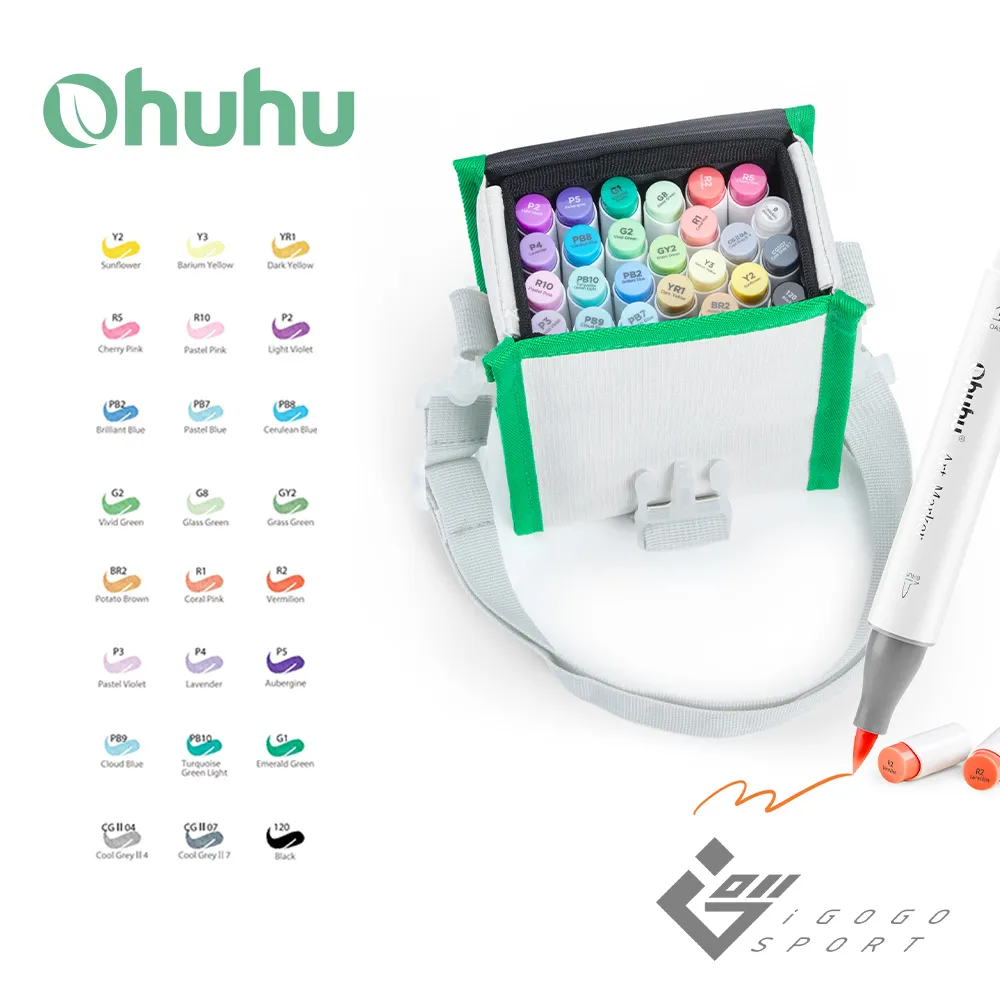 Ohuhu 24色雙頭酒精性麥克筆套組 - 鮮明色系 歷史價格詳細信息