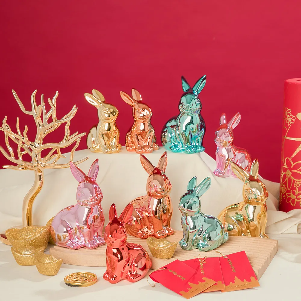 2023兔年吉祥物本命新年禮物小兔子桌面車載擺件春節裝飾生肖禮品半米潮殼直購 歷史價格詳細信息