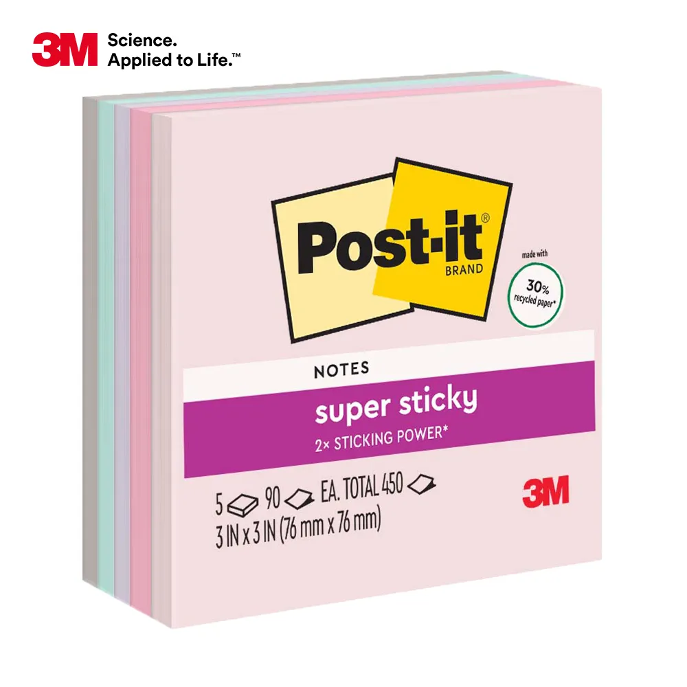 【3M】Post-it 利貼 狠黏 654-4SS系列 便條紙紙磚(4色/包 多色任選) 歷史價格詳細信息