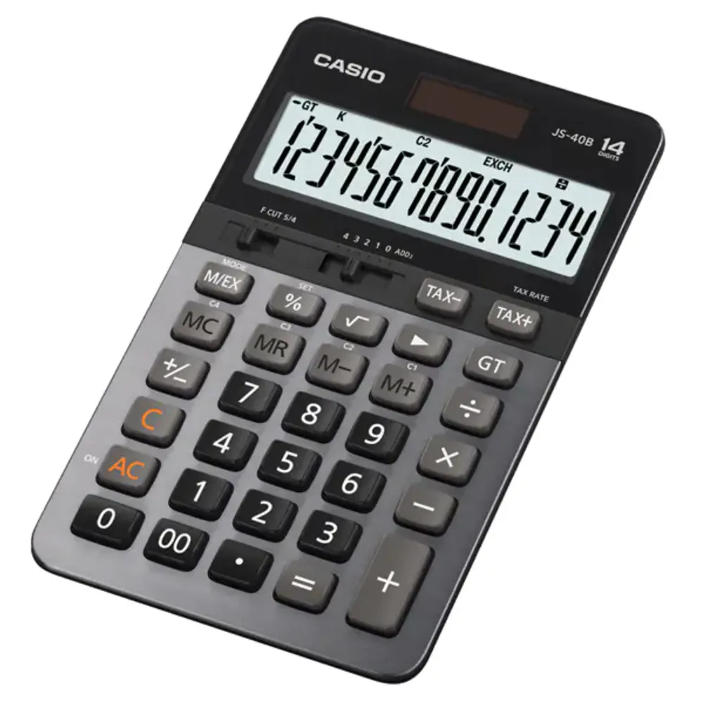 Casio14位數大螢幕快速輸入靜音計算機-黑灰JS-40B 歷史價格詳細信息