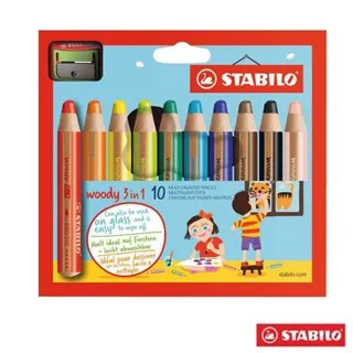 STABILO Woody 3 in 1 伍迪樂三合一可水洗雙色水彩粉蠟筆‎882/10-2 歷史價格詳細信息
