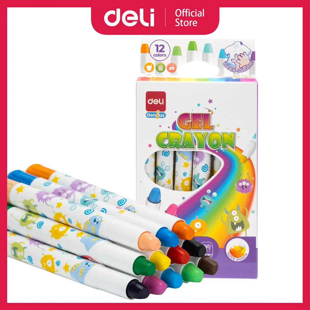 【得力Deli】旋轉果凍水溶性蠟筆/EC211-12/12色 歷史價格詳細信息