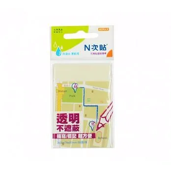 N次貼 透明便條本 76X51mm 3"x2"  50張 /本  66538  66539  66540 歷史價格詳細信息