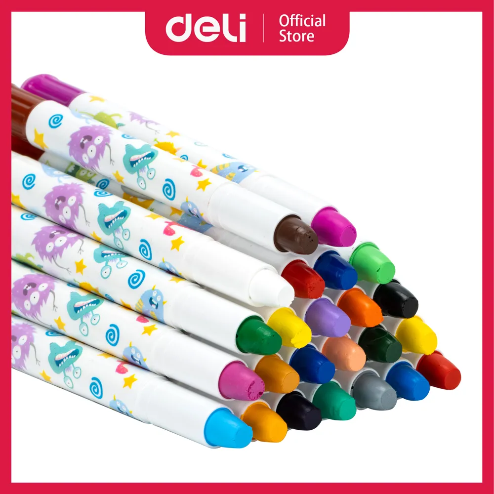 【得力Deli】旋轉果凍水溶性蠟筆/EC211-12/12色 歷史價格詳細信息