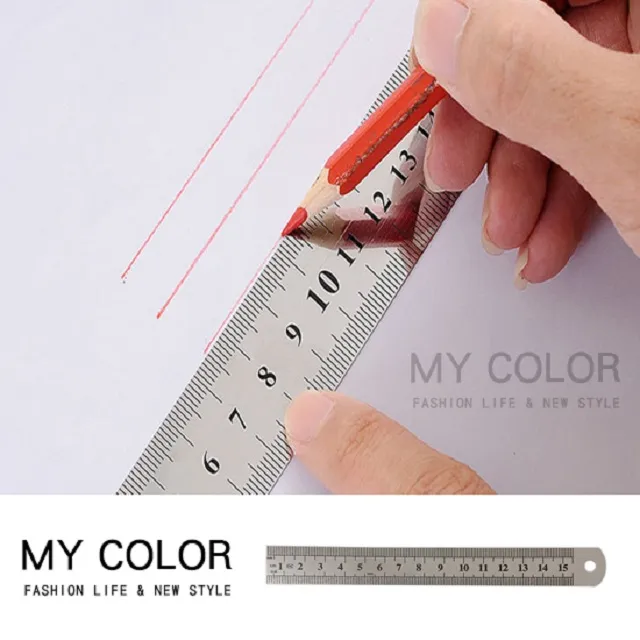 不鏽鋼直尺尺子學生文具鋼尺15/20/30cm鋼直尺套裝加厚木工鋼板尺 歷史價格詳細信息