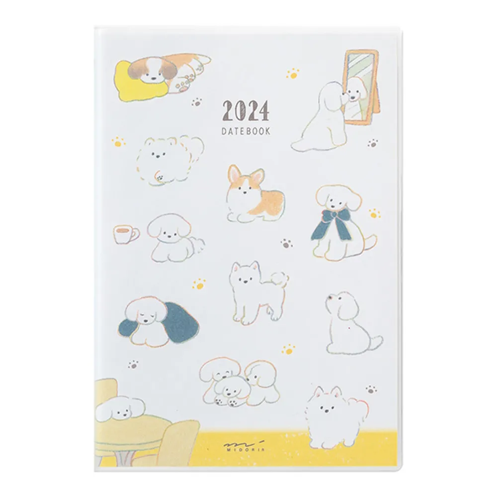 日本 MIDORI《2024 Pocket Diary 手帳 - 小狗》A6 雙週曆｜明進文房具 歷史價格詳細信息