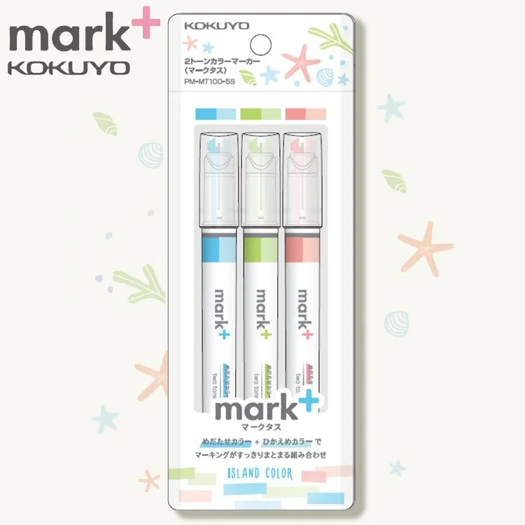KOKUYO Mark+獨角仙螢光筆同色系(限定色)3入 - 和風 歷史價格詳細信息