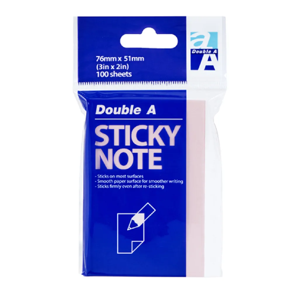 Double A 可再貼便條紙/本76*76mm(12本/盒)(粉紅) 歷史價格詳細信息