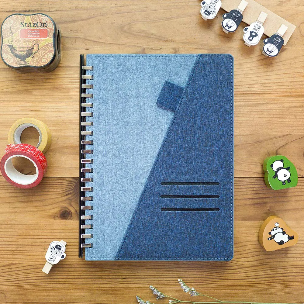 【Leatai 磊泰】冬日夏雲。A5/25K仿皮滑動夾活頁本│方格橫線│20孔│藍藍拼接 歷史價格詳細信息