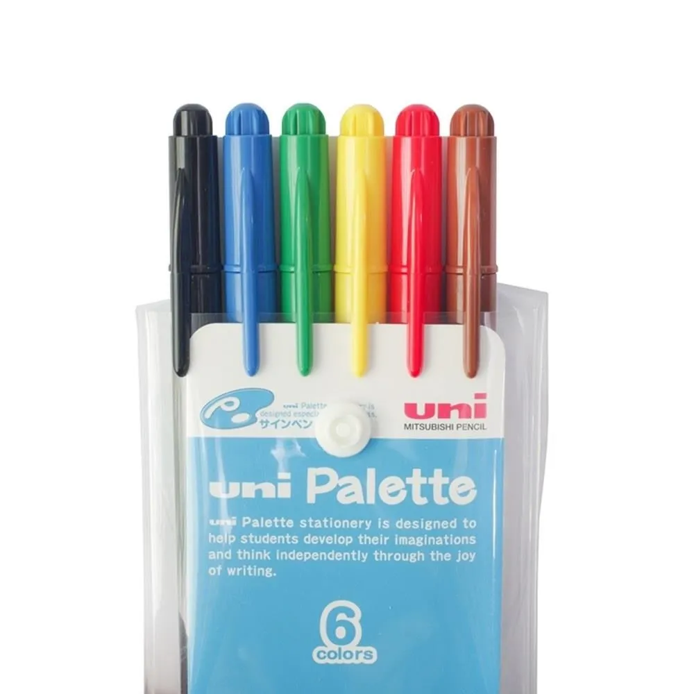 日本製造UNI食用染料簽字筆Palette水性彩色筆PW-503 6C PLT氈尖筆(6色組)麥克筆彩繪筆 歷史價格詳細信息